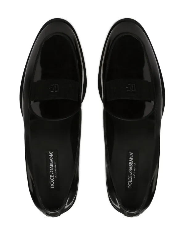 Dolce & Gabbana エナメルレザー スリッポン | ブラック Dolce & Gabbana エナメルレザー スリッポン | ブラック