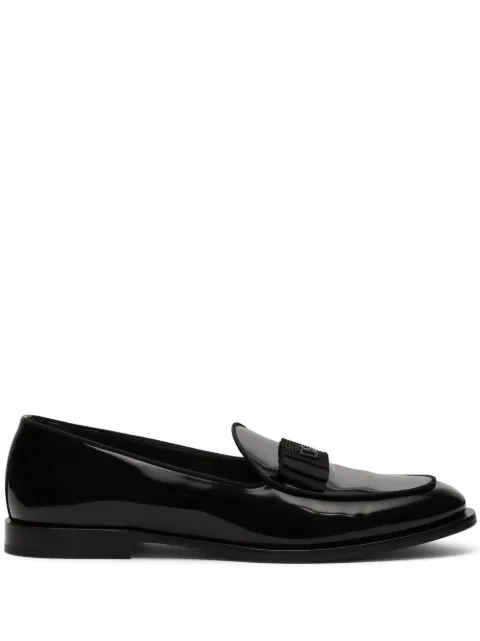 Dolce & Gabbana logo-tag patent leather slippers