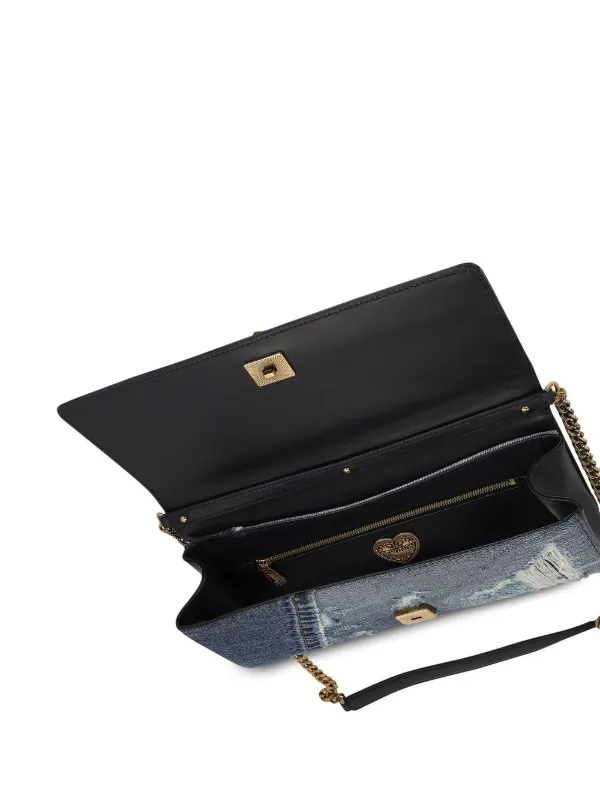 DOLCE&GABBANA Devotion M パッチワークデニム ショルダーバッグ Dolce & Gabbana Devotion patchwork-denim Shoulder Bag | Blue