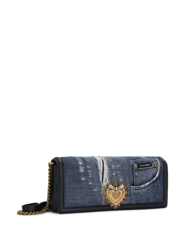 DOLCE&GABBANA Devotion M パッチワークデニム ショルダーバッグ Dolce & Gabbana Devotion patchwork-denim Shoulder Bag | Blue