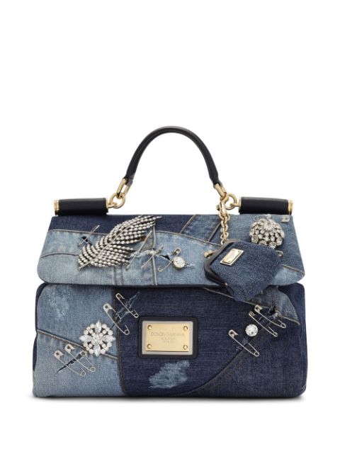Dolce & Gabbana Sicily denim patchwork bag