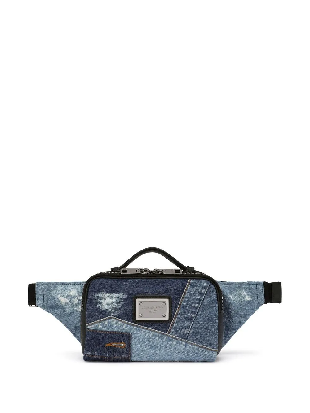 Dolce & Gabbana Patchwork Belt Bag In Blau