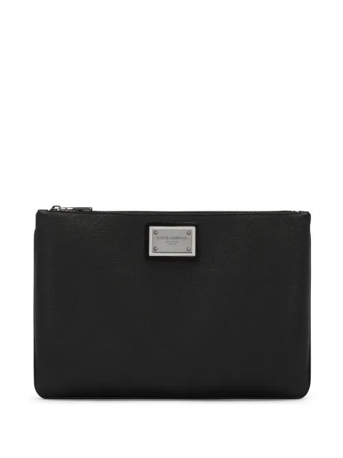 Pochette à plaque logo - Dolce & Gabbana - Modalova