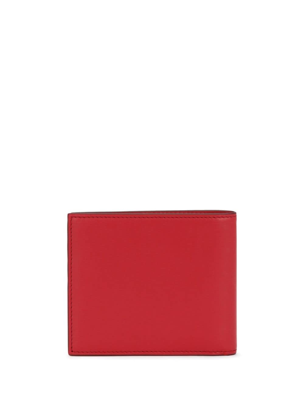 Shop Dolce & Gabbana Logo-embossed Leather Bifold Wallet In Red