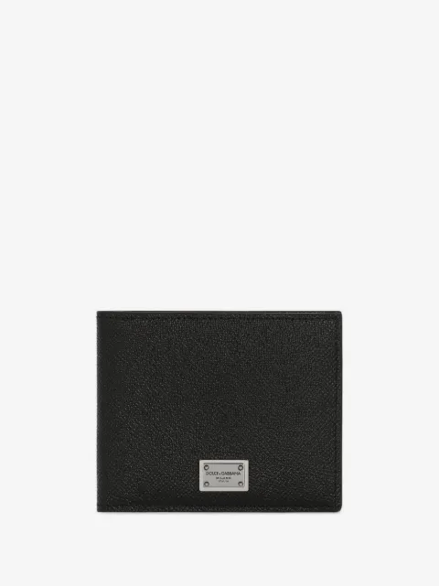 Dolce & Gabbana cartera granulada con placa del logo