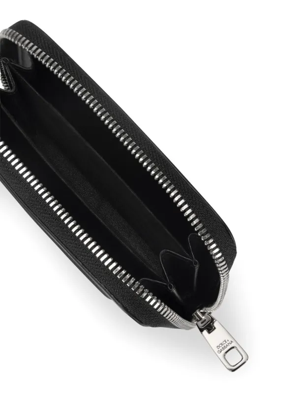 【Dolce & Gabbana】マルレーヌ ウォレット バッグ DOLCE & GABBANA Logo Ostrich Leather Zip Wallet Purse Clutch