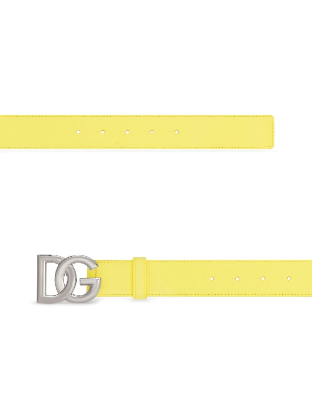 Shop Dolce & Gabbana Dg-logo Leather Belt In Yellow