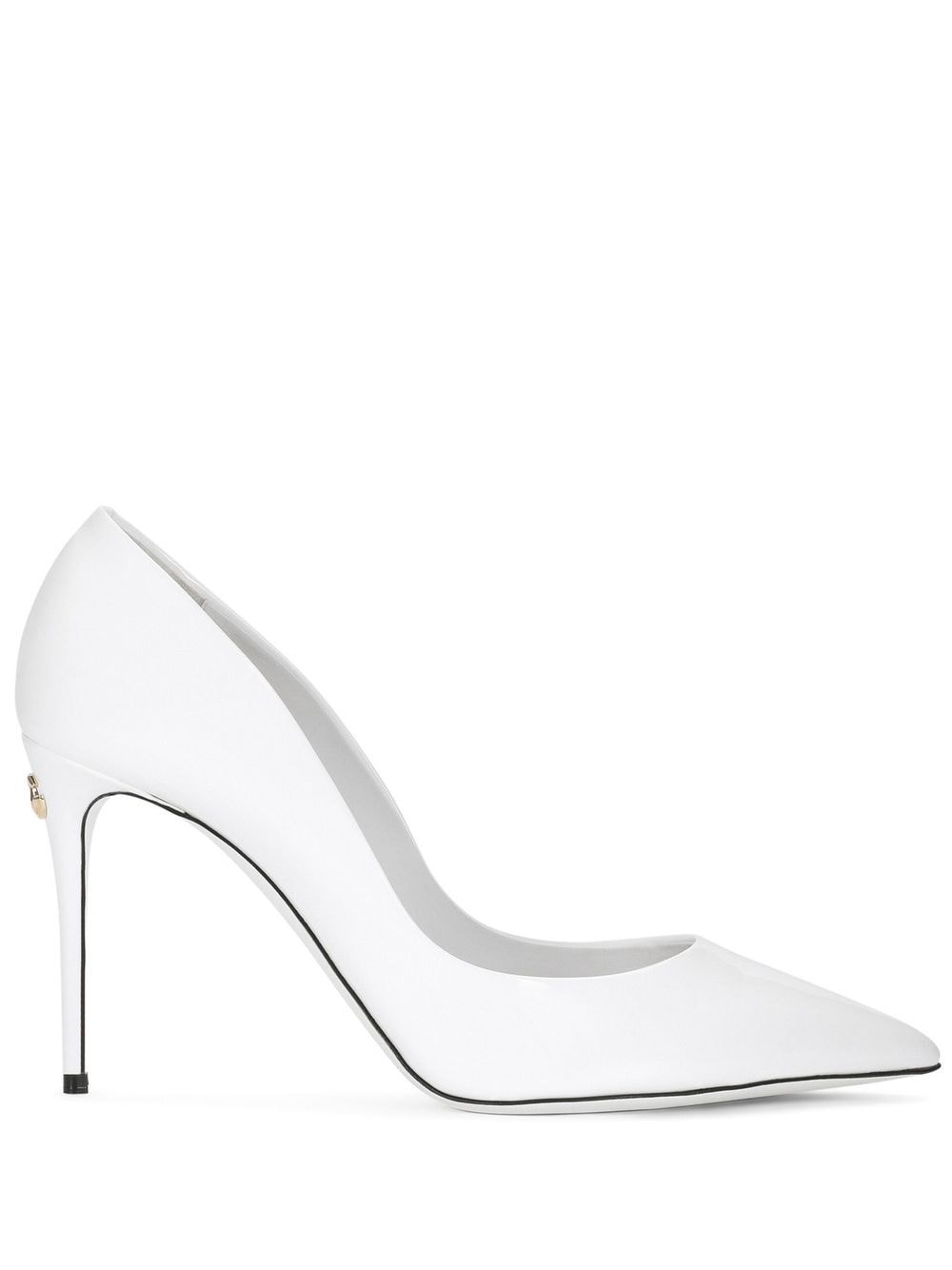 Shop Dolce & Gabbana Cardinale 90mm Patent Leather Pumps In White