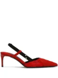 Dolce & Gabbana corset-style satin slingback pumps - Red