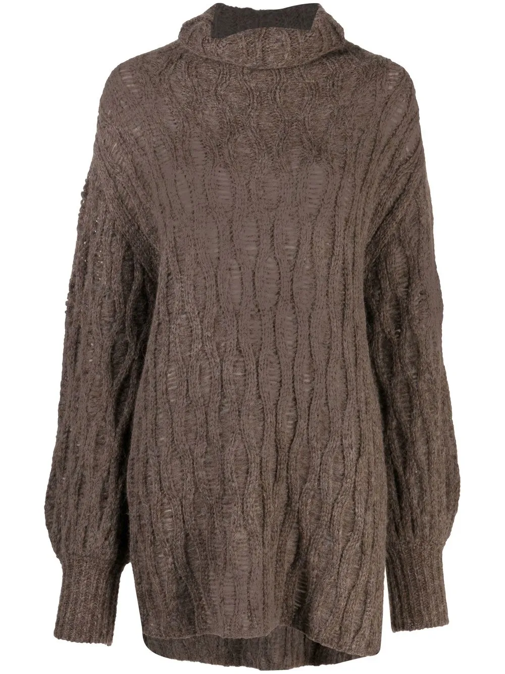 

Uma Wang cable-knit roll-neck jumper - Brown
