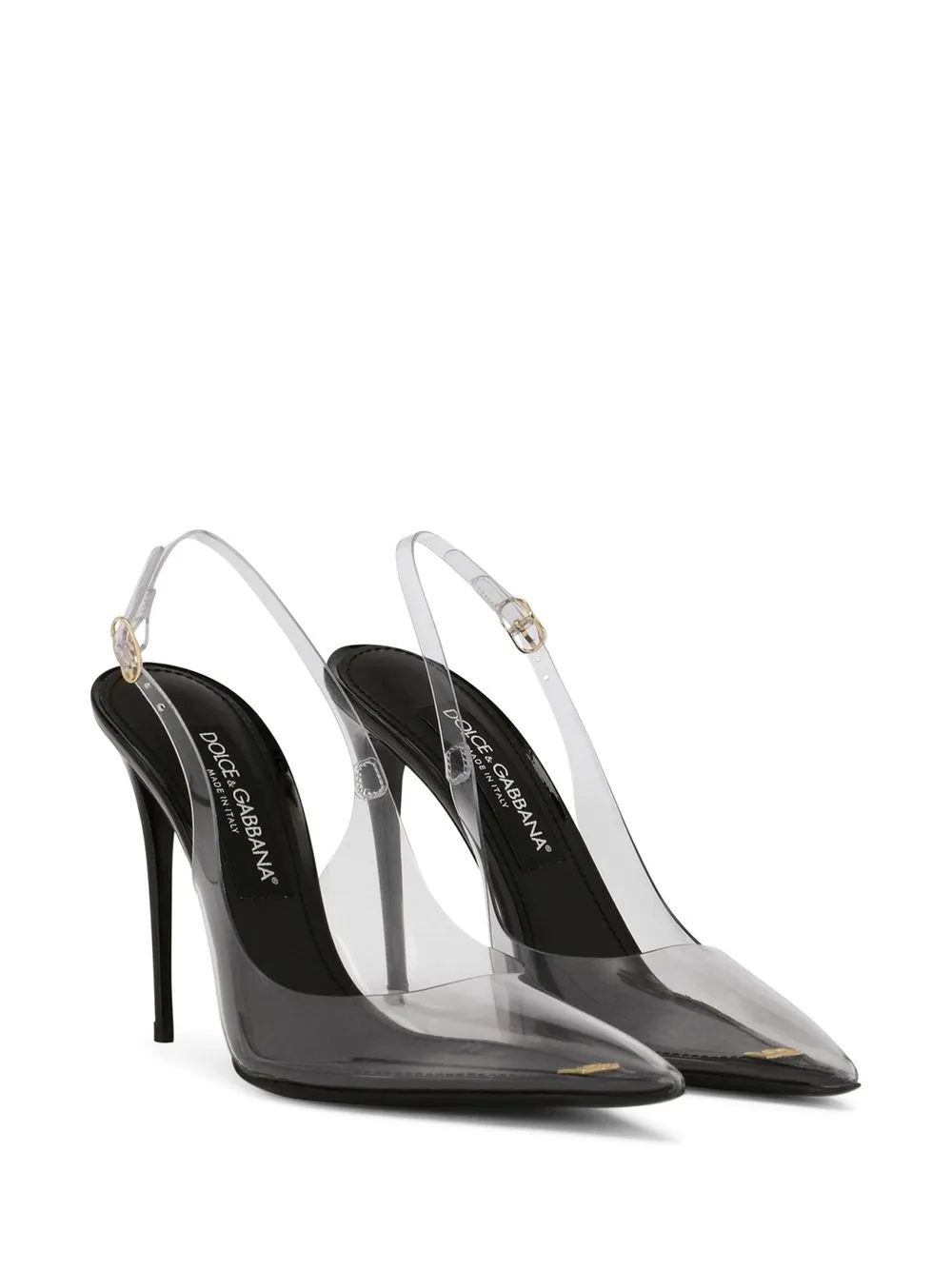 transparent-detail sling-back pumps