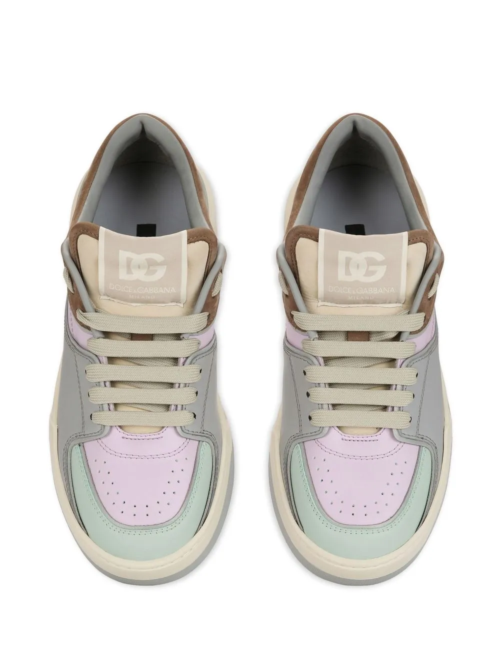 Dolce & Gabbana Lace-up Low-top Sneakers In Multicolour