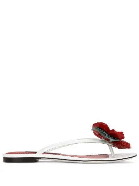 Dolce & Gabbana flower-appliqué slides