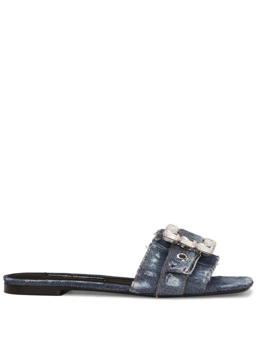 Dolce & Gabbana Buckle-detail Slides In Blue