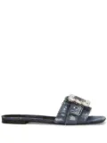 Dolce & Gabbana embellished patchwork-denim sandals - Blue