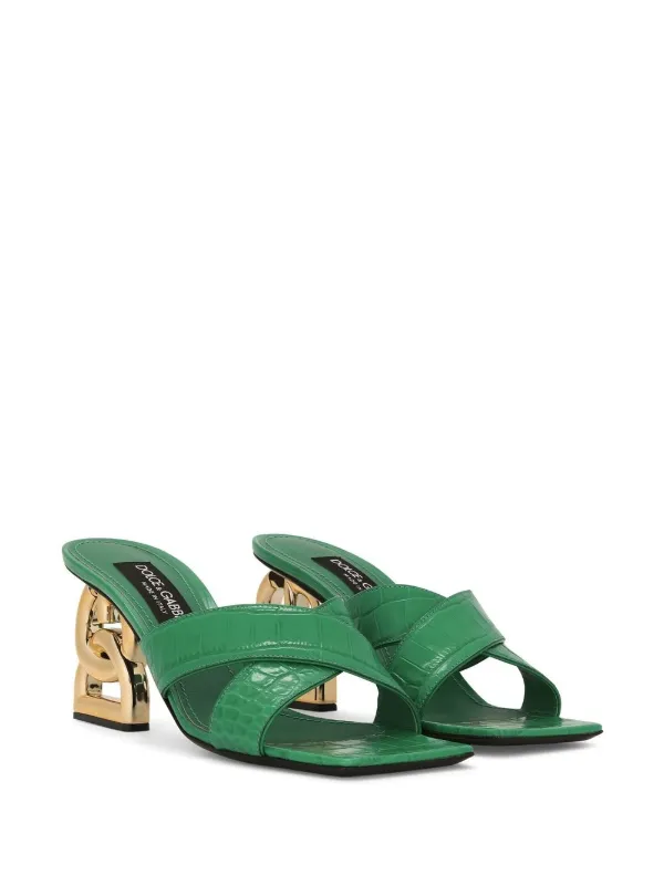 Dolce & Gabbana 3.5 75mm Leather Sandals | Green | FARFETCH