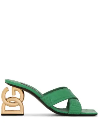 Dolce & Gabbana 3.5 75mm Leather Sandals | Green | FARFETCH