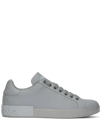 Dolce Gabbana Portofino Leather Sneakers Grey FARFETCH UK