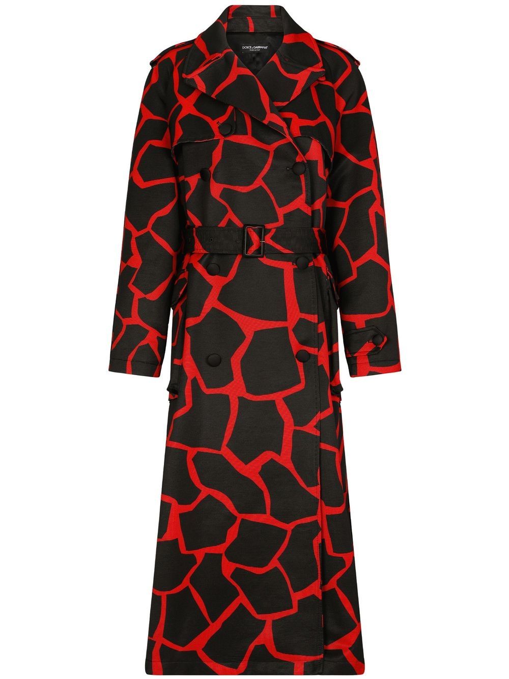 Shop Dolce & Gabbana Animal-print Trench Coat In Black