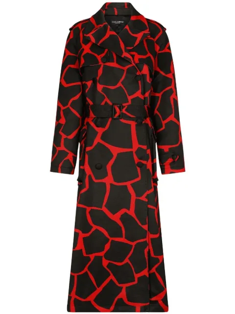 Dolce & Gabbana animal-print trench coat