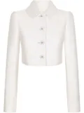 Dolce & Gabbana DG-logo jacquard cropped jacket - White