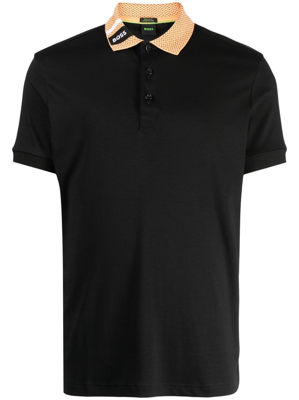 Hugo Boss Contrast Collar Polo Shirt In Black Modesens