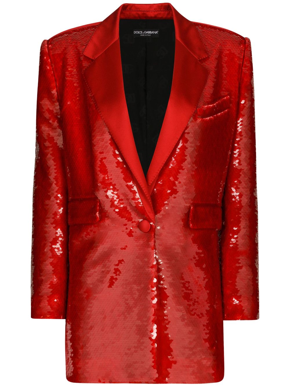 Dolce & Gabbana Sequin Blazer In Red