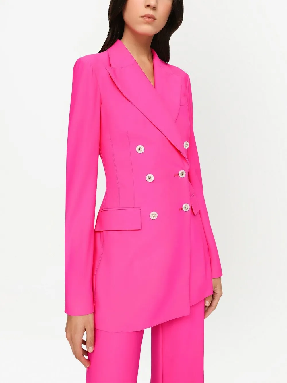 Shop Dolce & Gabbana Buttoned Double-breasted Blazer In Pink