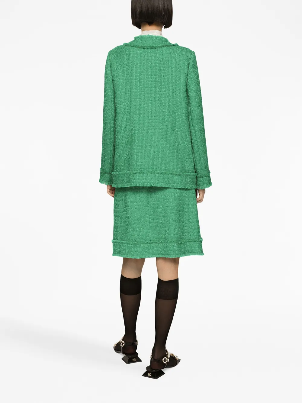 Dolce & Gabbana Bouclé Tweed Jacket | Green | FARFETCH Dolce & Gabbana Bouclé Tweed Jacket | Green | FARFETCH