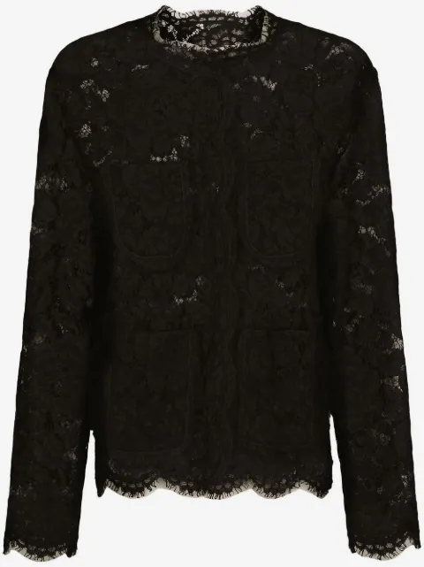 Dolce & Gabbana chamarra con encaje floral