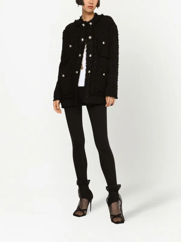 Dolce \u0026 Gabbana rush-stitch single-breasted Jacket | Black | FARFETCH UK