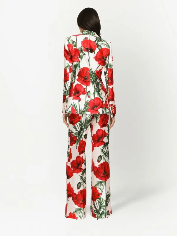 dolce&gabbana セットアップ 花柄 Dolce & Gabbana poppy-print double