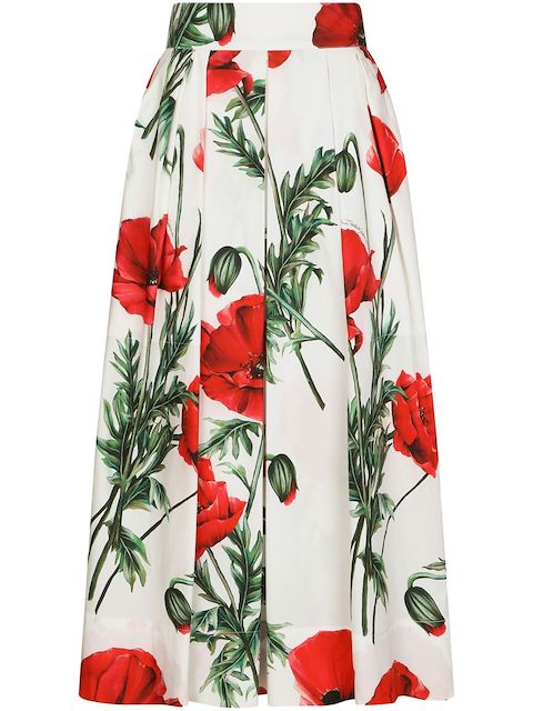 Dolce & Gabbana Rock mit Mohn-Print