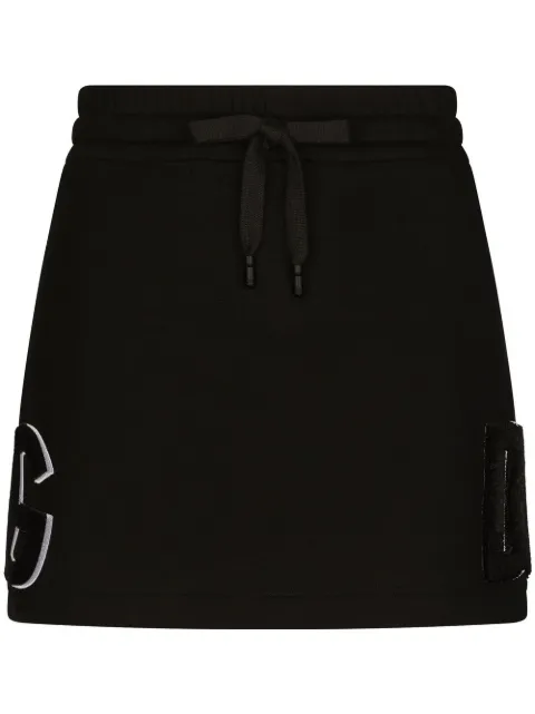 Dolce & Gabbana logo-patch jersey miniskirt