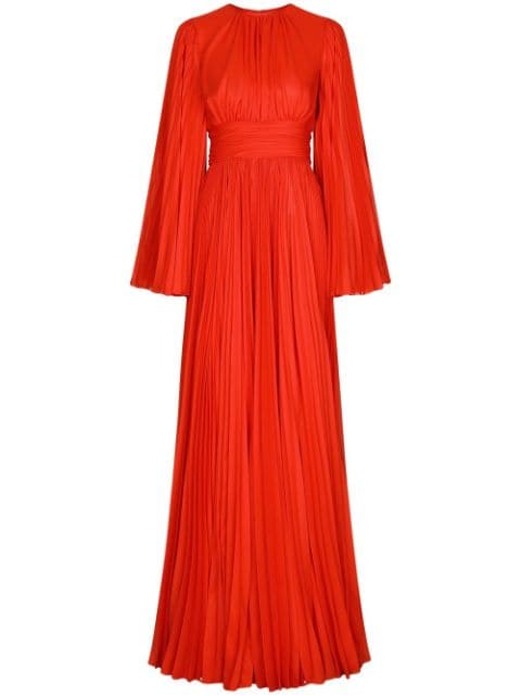 Dolce & Gabbana slit-sleeved pleated gown