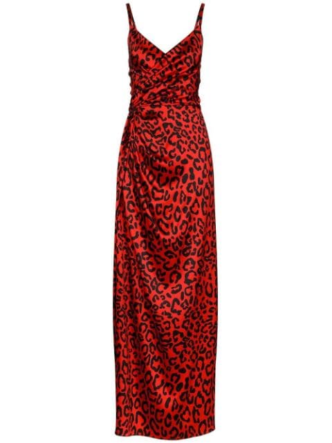 Dolce & Gabbana robe froncée à imprimé léopard
