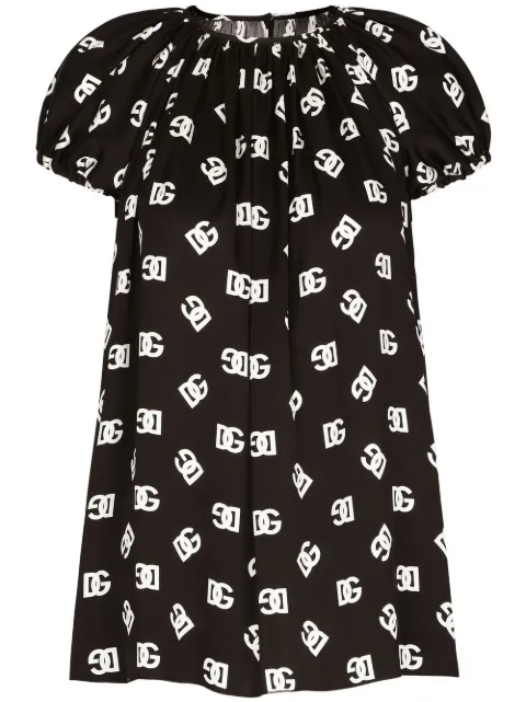 Dolce & Gabbana Seidenbluse mit Logo-Print