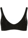 Dolce & Gabbana DG-logo jacquard tulle bralette - Black