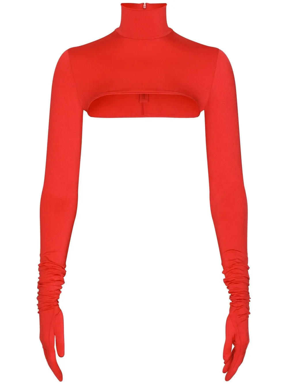 

Dolce & Gabbana glove-sleeve cropped top - Red