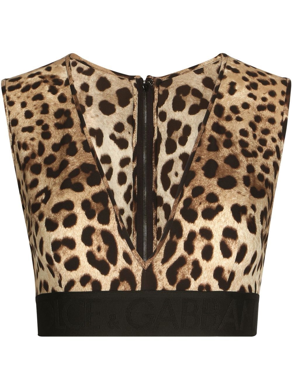 Brown Leopard Print Crop Top