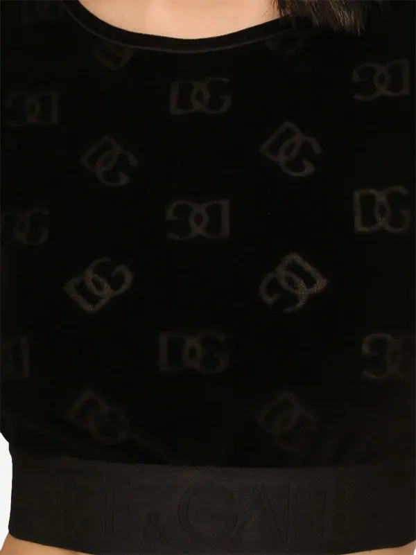 Dolce & Gabbana DG-logo Flocked T-shirt | Black | FARFETCH