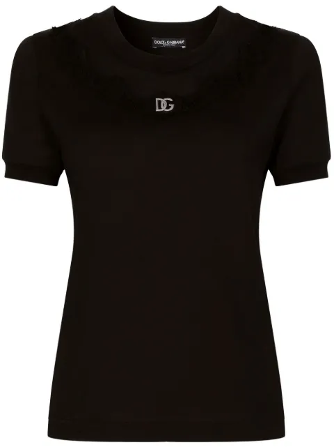 Dolce & Gabbana playera con ribete de encaje