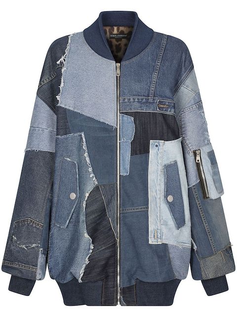 Dolce & Gabbana patchwork-detail oversized coat