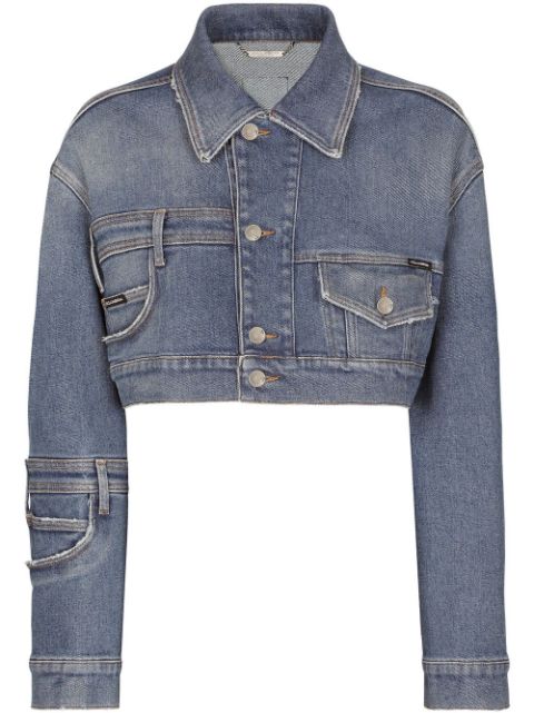 Dolce & Gabbana patchwork-denim cropped jacket Women