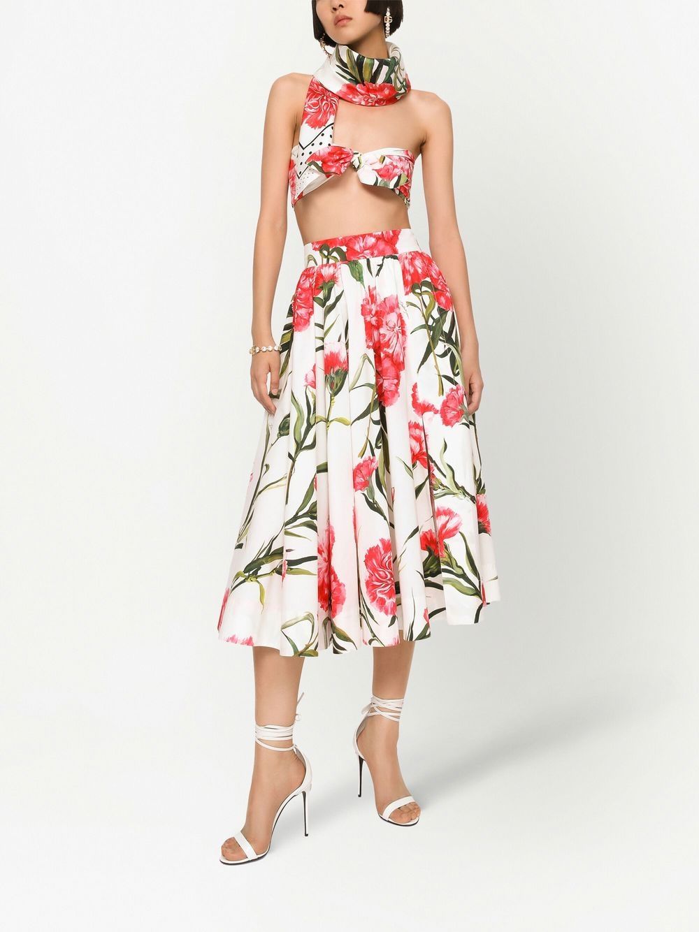Dolce & Gabbana Sjaal met bloemenprint - Wit