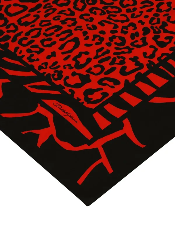 Dolce & Gabbana animal-print Silk Scarf | Red | FARFETCH