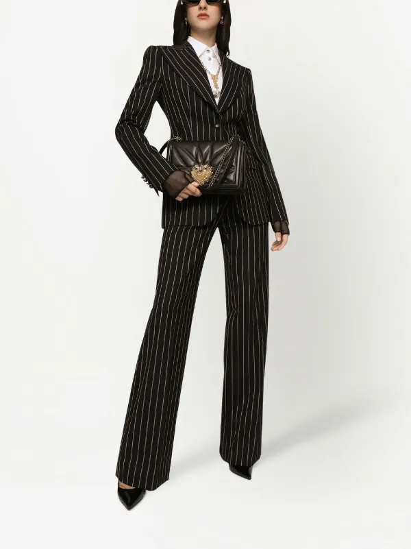 パンツ DOLCE&GABBANA WIDE BLACK PINSTRIPED PANTS Straight-leg pinstripe pants in Black for Men
