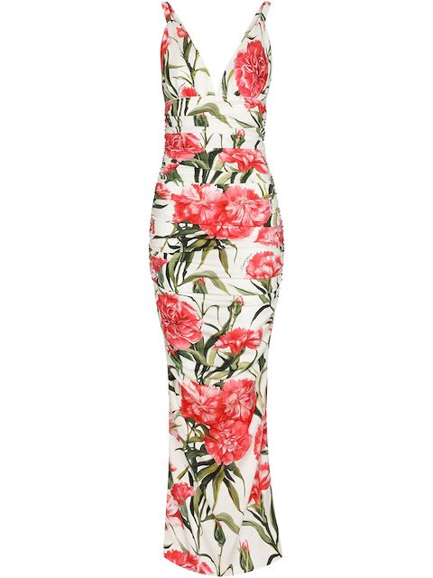Dolce & Gabbana floral-print V-neck dress