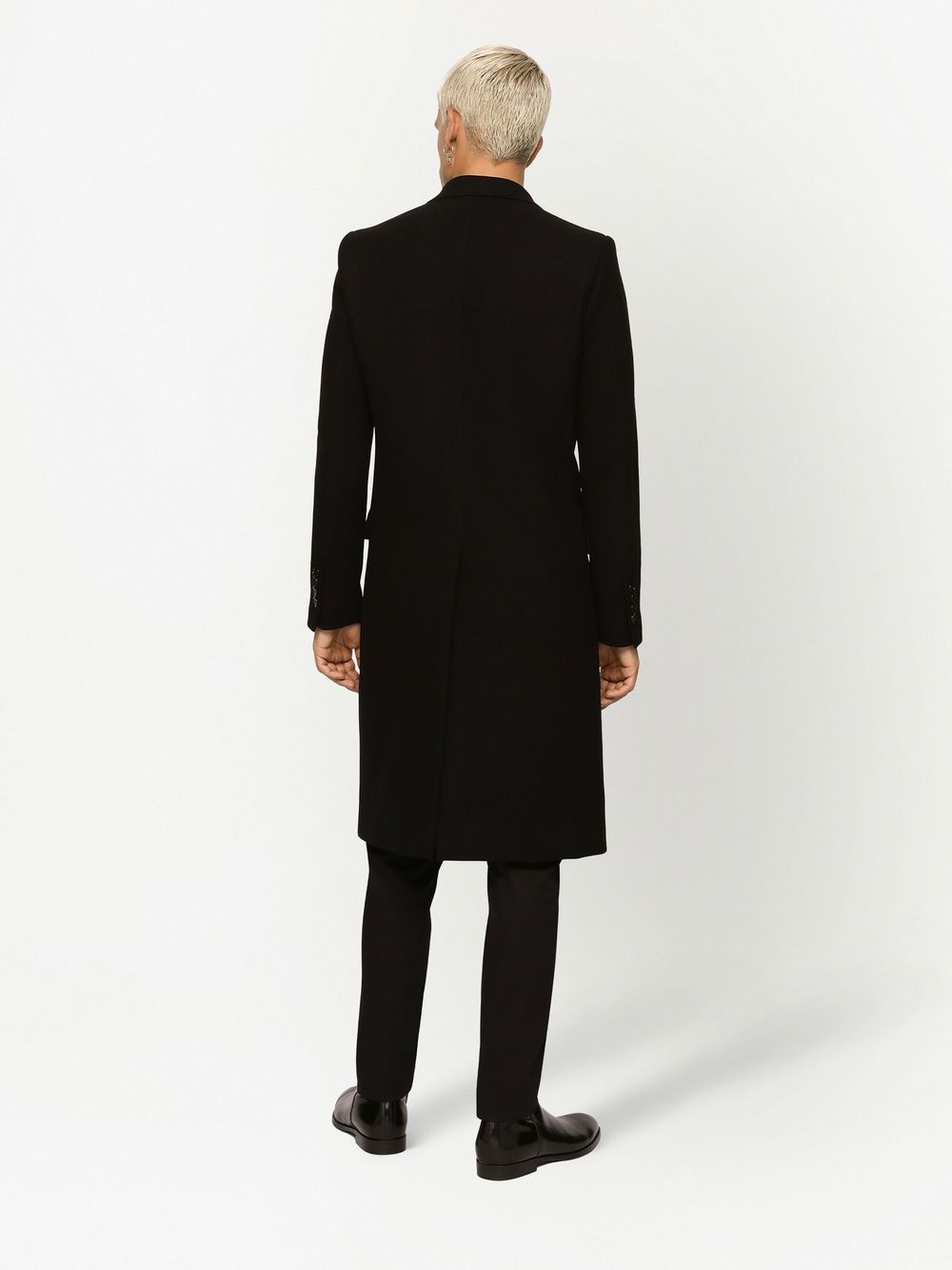 Shop Dolce & Gabbana Single-breasted Wool Coat In Black