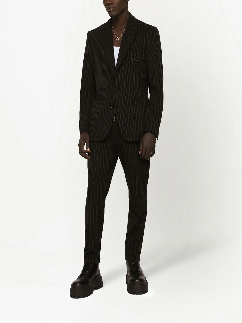 Dolce & Gabbana Single-breasted Pinstripe Blazer In Black